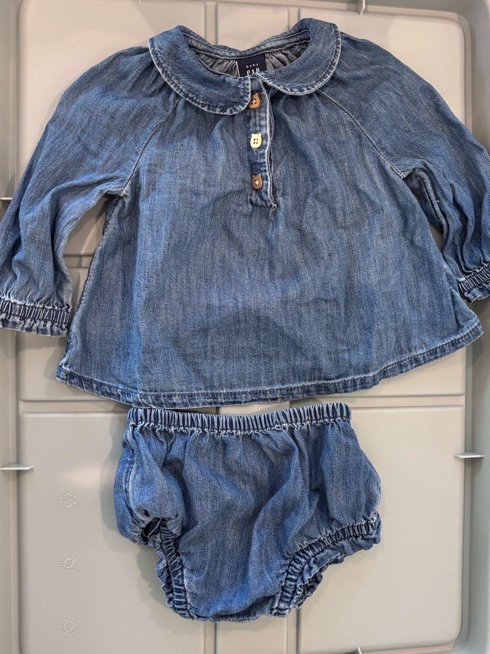 Baby GAP Denim Top and Bloomers Set